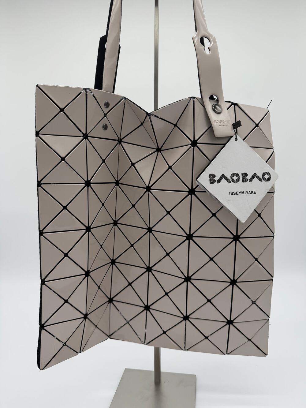 BAO BAO Issey Miyake Lucent Metallic Beige Geometric Tote Bag NWT